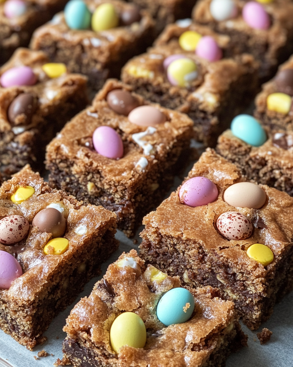 Finished blondies served on a plate