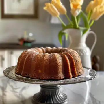 Moist Carrot Bundt Cake taken with iphone 15 pro max --iw 2 --ar 4:5 --v 6.0 --raw