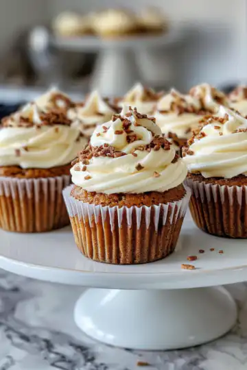 Moist Carrot Cake Cupcakes with Cream Cheese Frosting taken with iphone 15 pro max --iw 2 --ar 4:5 --v 6.0 --raw