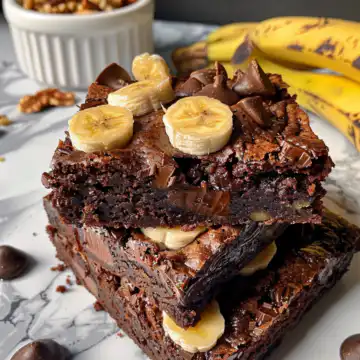 Moist Fudgy Banana Bread Brownies taken with iphone 15 pro max --iw 2 --ar 4:5 --v 6.0 --raw