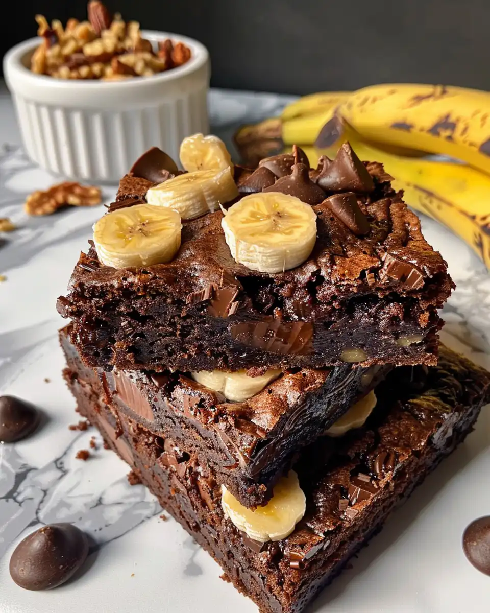 Moist fudgy banana bread brownies fresh in the pressure cooker