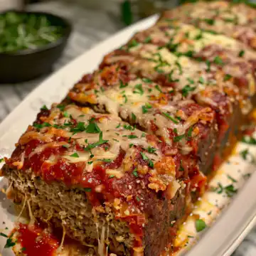 Mouthwatering Garlic Parmesan Meatloaf Recipe taken with iphone 15 pro max --iw 2 --ar 4:5 --v 6.0 --raw