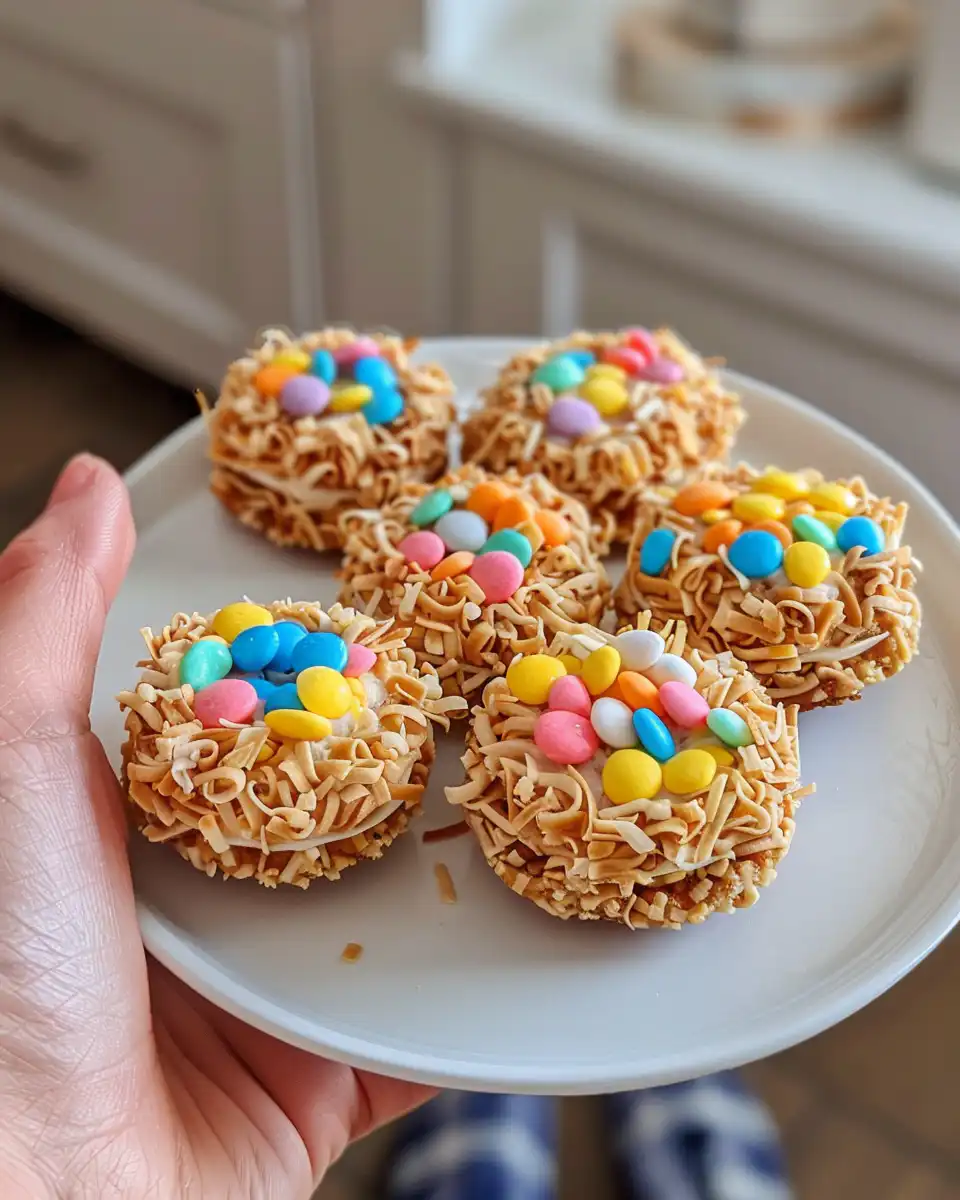 No bake Bird’s Nest Cookies fresh and ready to eat