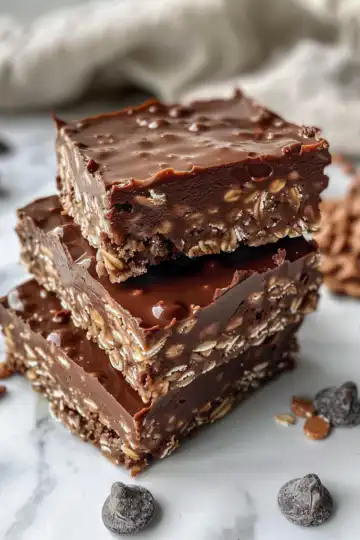 No Bake Chocolate Oatmeal Bars taken with iphone 15 pro max --iw 2 --ar 4:5 --v 6.0 --raw