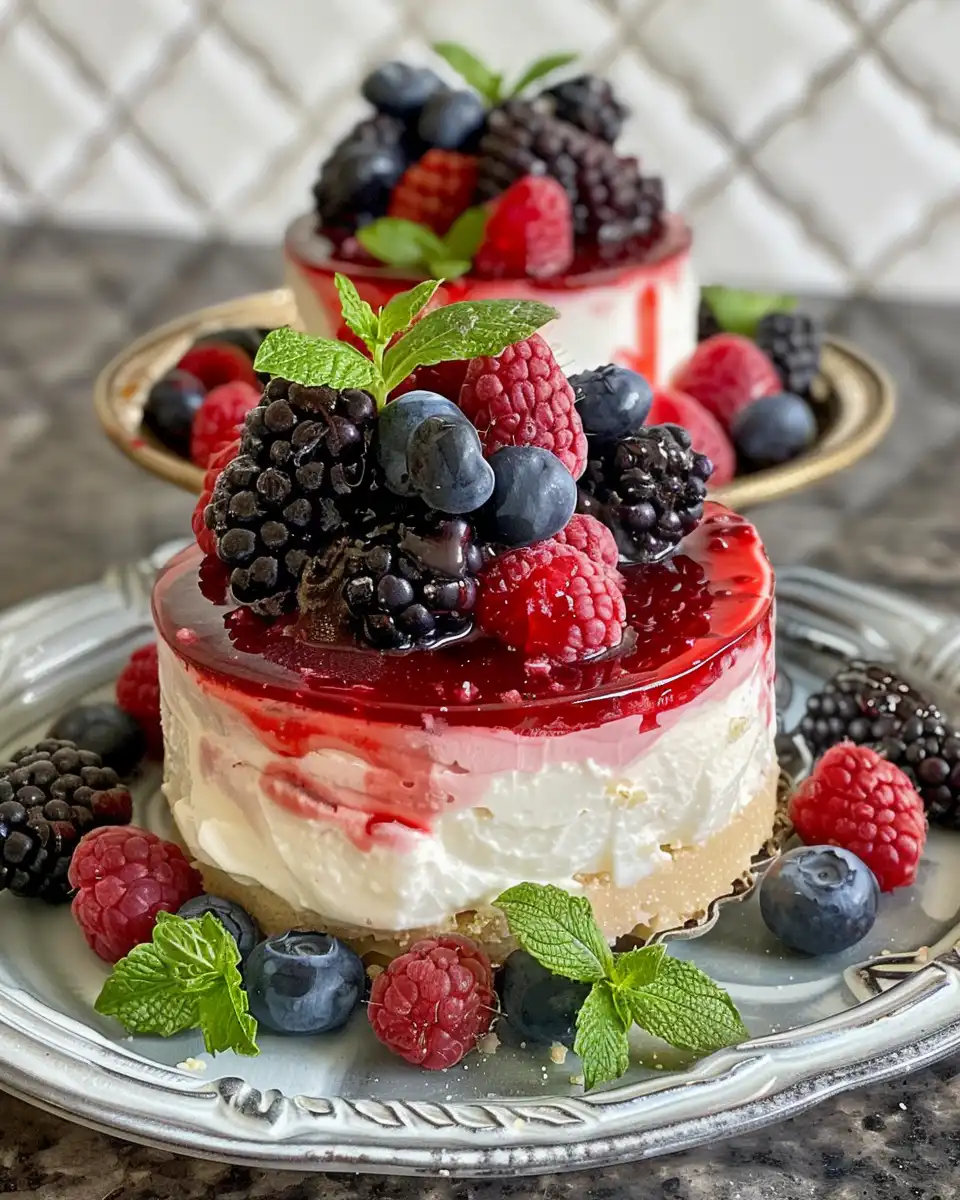 No bake Greek yogurt Jello cheesecake fresh and creamy