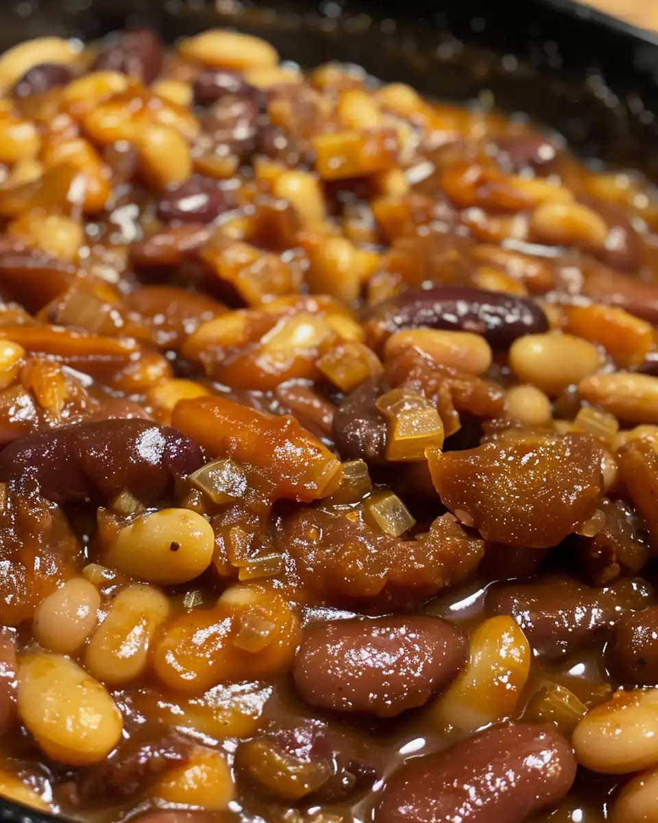 Ingredients and preparation steps for old-fashioned baked beans