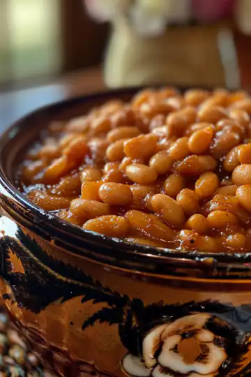 Old Fashioned Baked Beans taken with iphone 15 pro max --iw 2 --ar 4:5 --v 6.0 --raw