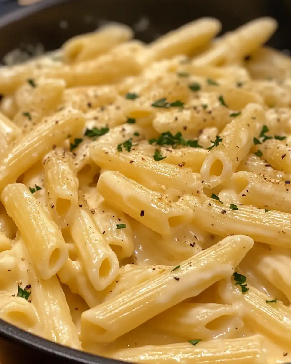 Ingredients laid out for one pot creamy pasta with sausage and vegetables