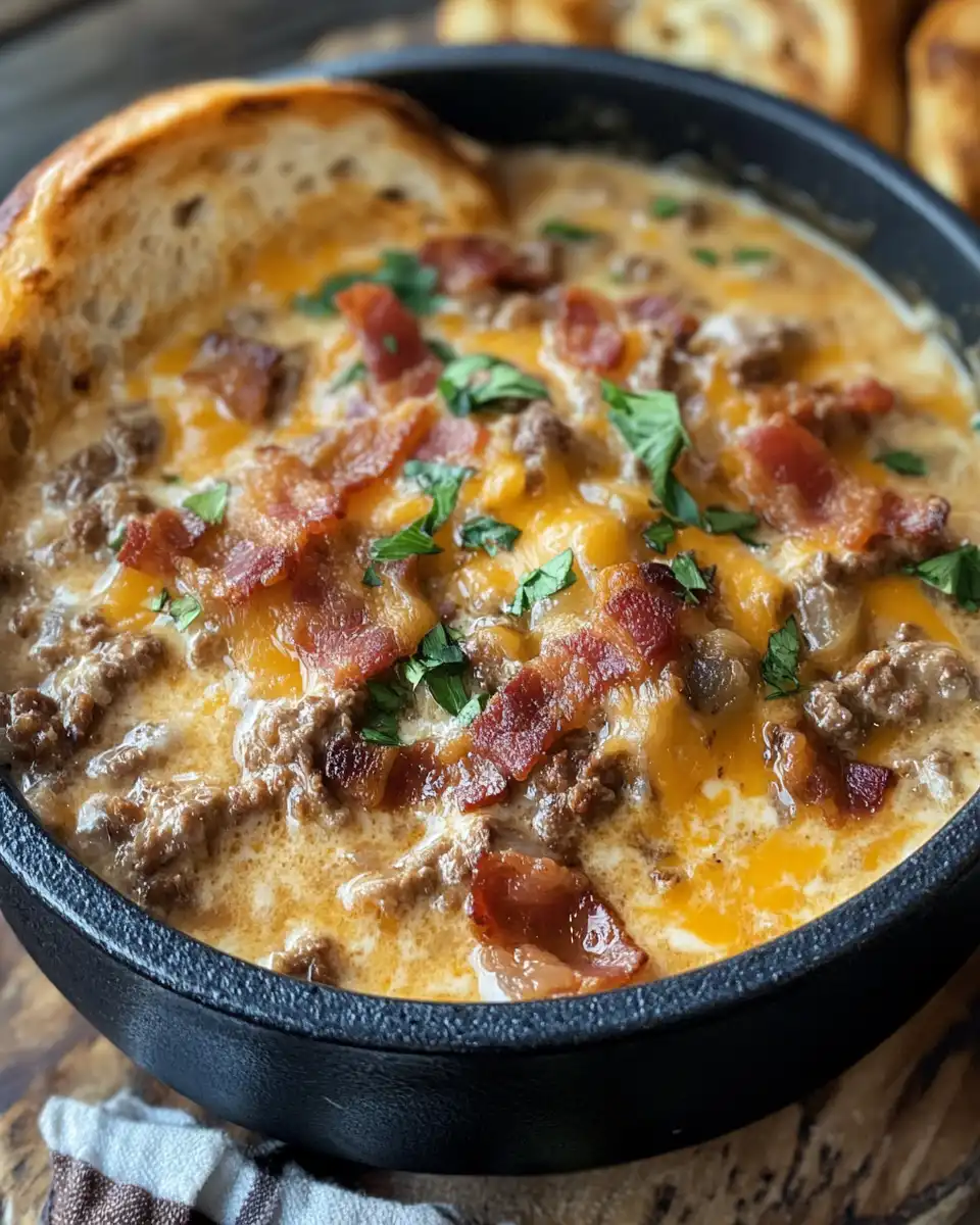 Pressure cooker with One Pot Philly Cheesesteak Soup steaming and ready