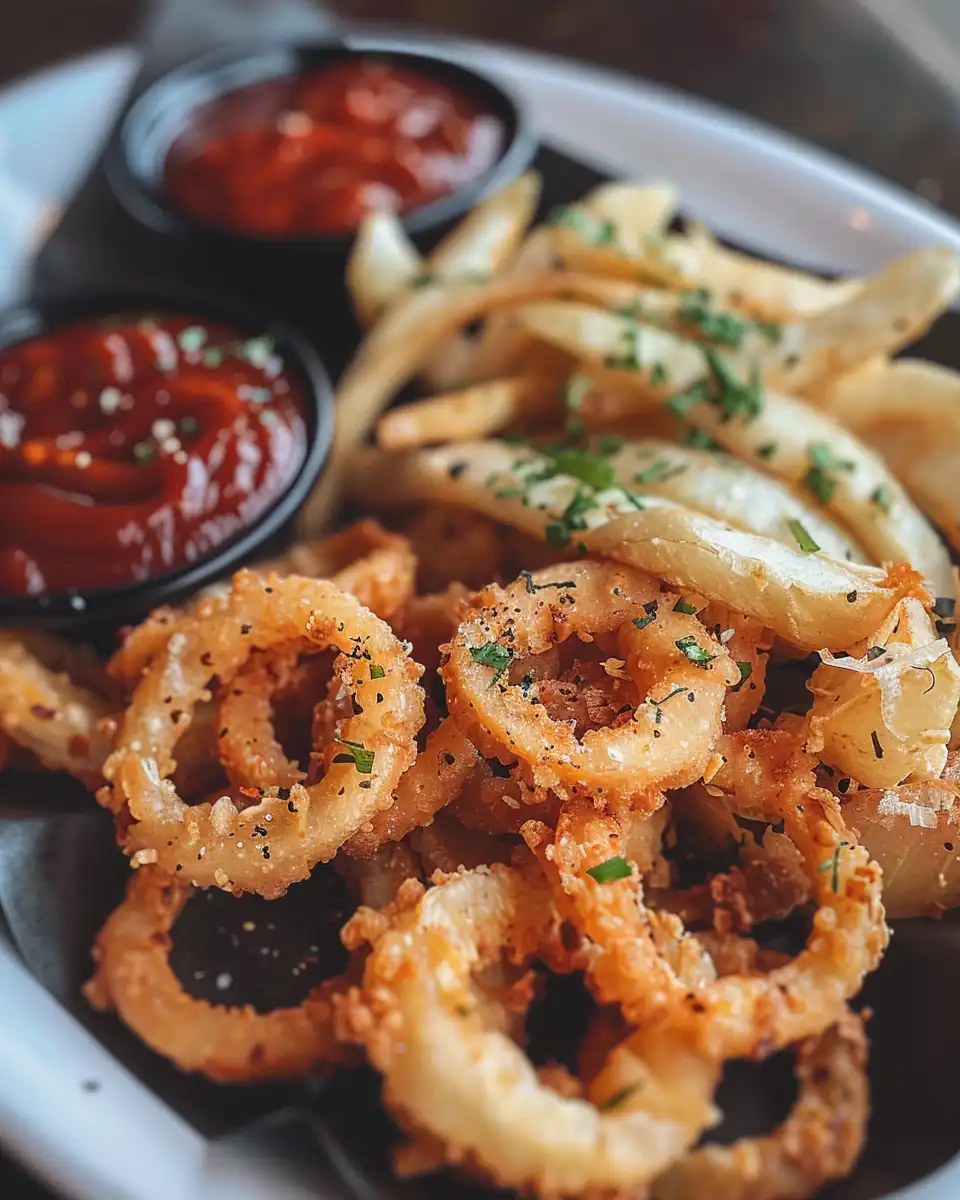 Ingredients for parmesan coated onion ring chips laid out on counter