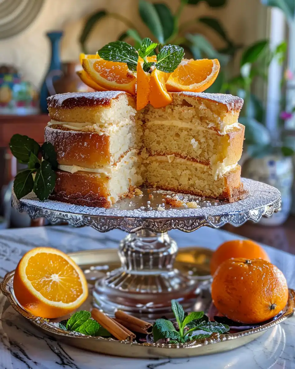 Ingredients for orange lemon sponge cake laid out for baking