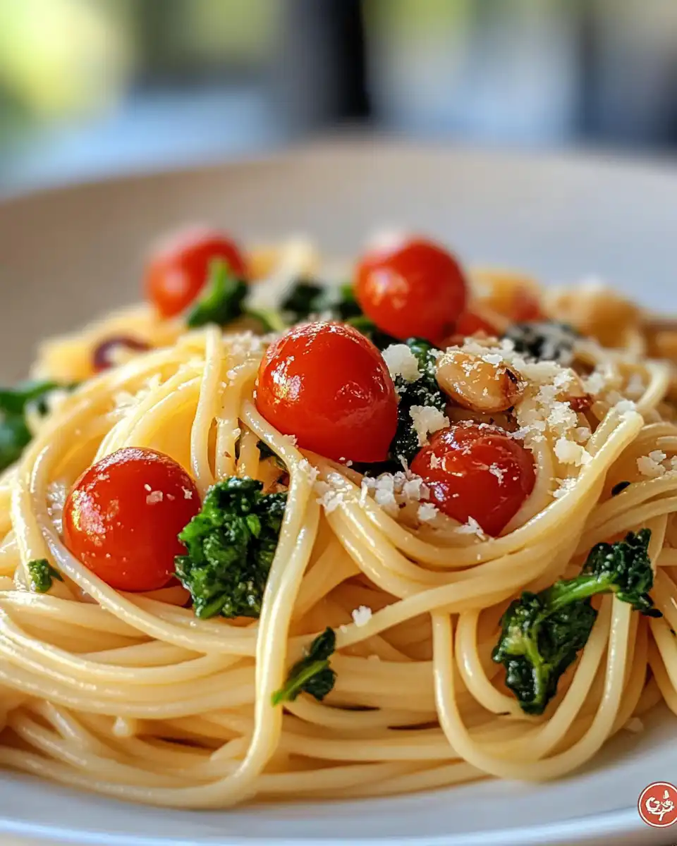 Close-up of fresh pasta primavera in a pressure cooker