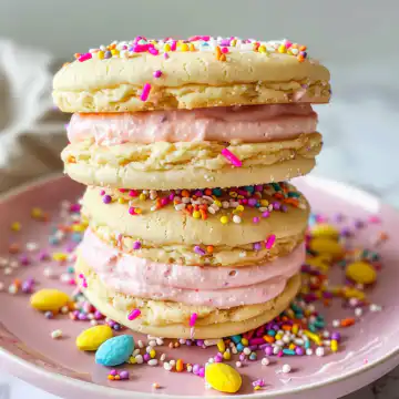 Pastel Sugar Cookie Sandwiches (Easy Easter Dessert Idea) taken with iphone 15 pro max --iw 2 --ar 4:5 --v 6.0 --raw
