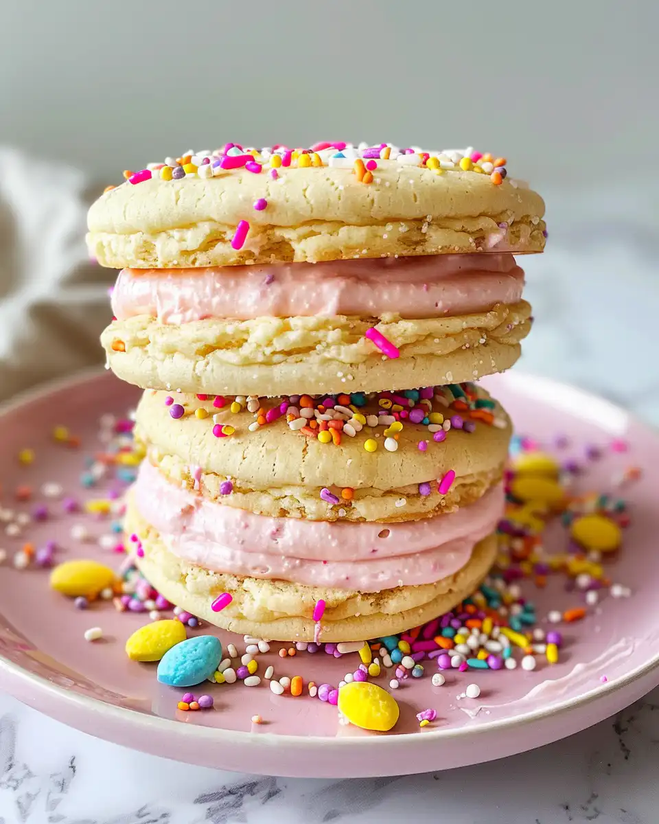 Pastel sugar cookie sandwiches fresh out of the pressure cooker