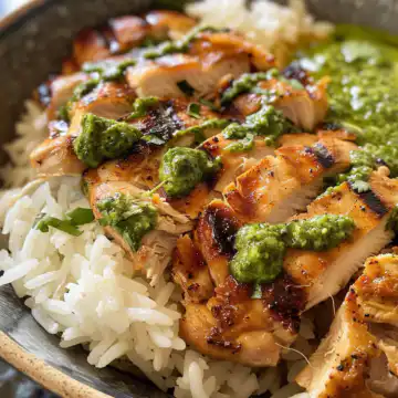 Peruvian Chicken and Rice with Green Sauce taken with iphone 15 pro max --iw 2 --ar 4:5 --v 6.0 --raw