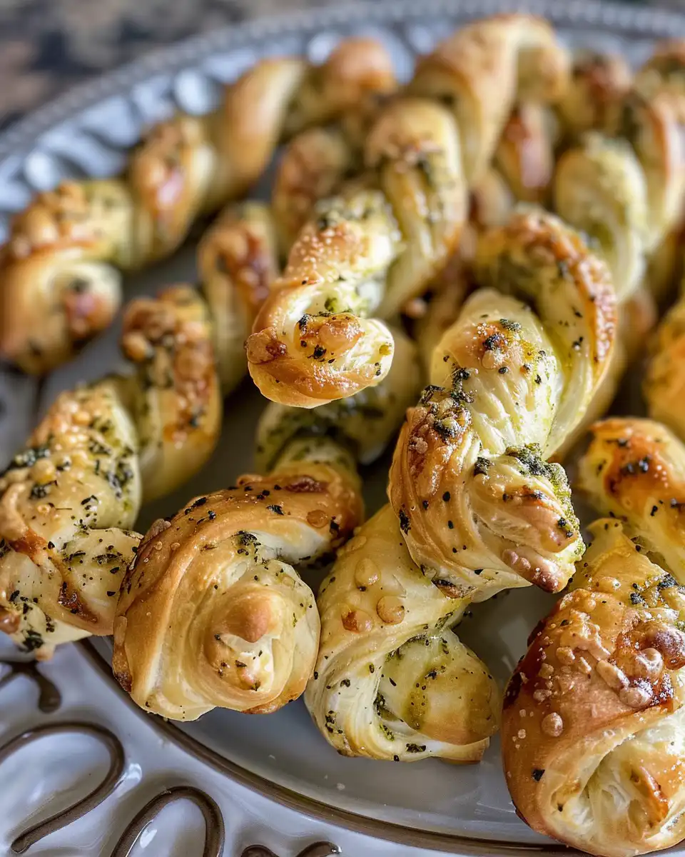 Golden puff pastry twists fresh from pressure cooker