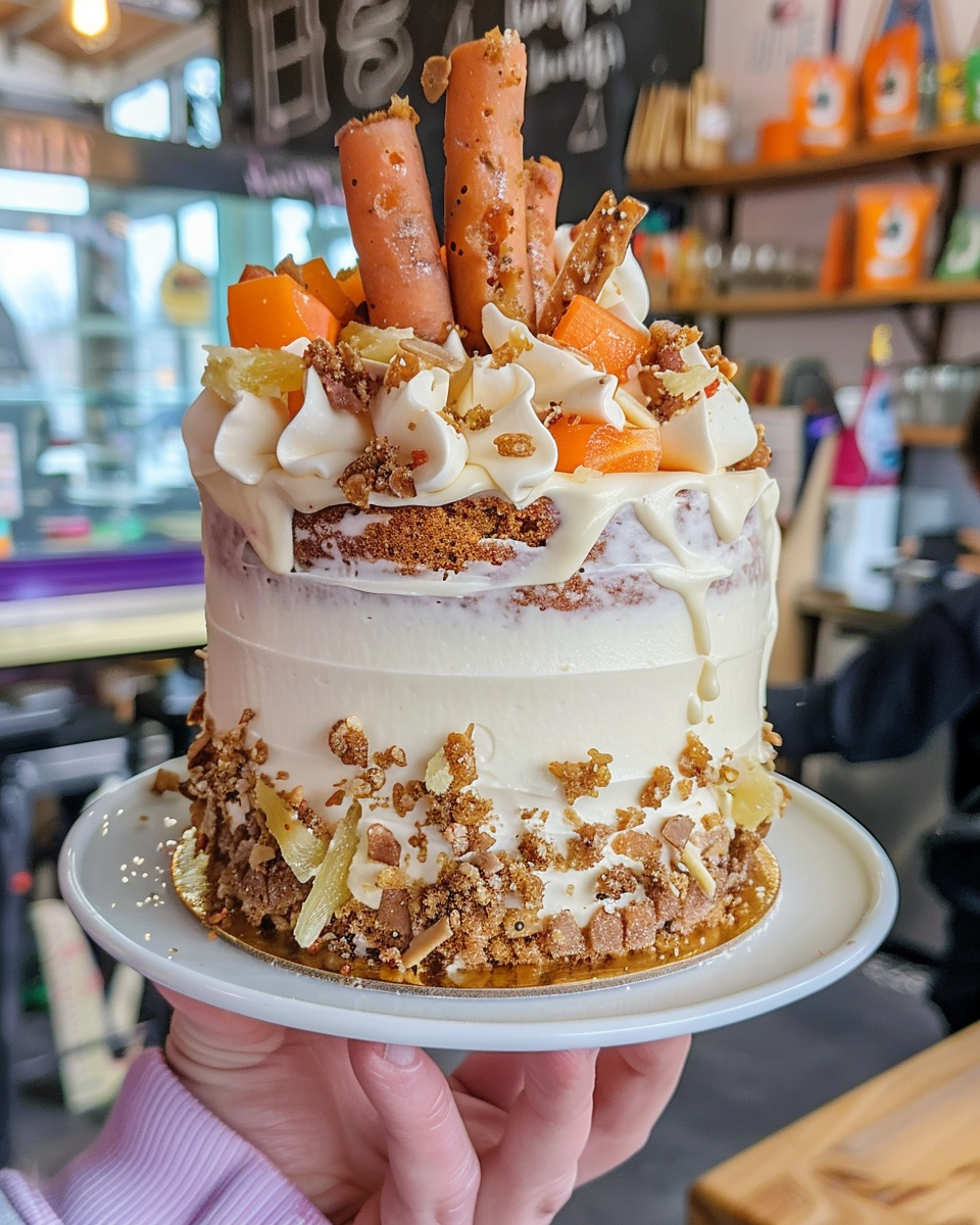 Warm pineapple carrot cake releasing steam from pressure cooker