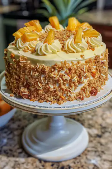 Pineapple carrot cake taken with iphone 15 pro max --iw 2 --ar 4:5 --v 6.0 --raw