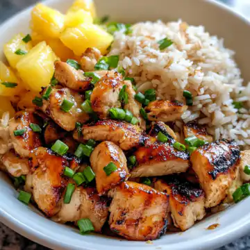 Pineapple Chicken and Rice taken with iphone 15 pro max --iw 2 --ar 4:5 --v 6.1 --raw