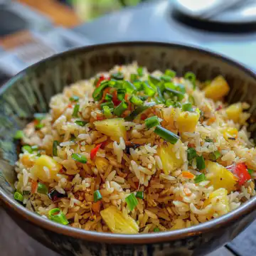 Pineapple Rice taken with iphone 15 pro max --iw 2 --ar 4:5 --v 6.0 --raw
