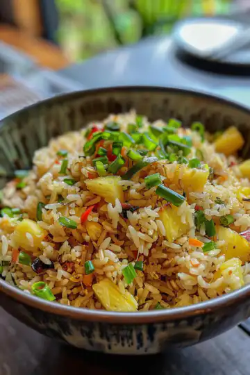 Pineapple Rice taken with iphone 15 pro max --iw 2 --ar 4:5 --v 6.0 --raw