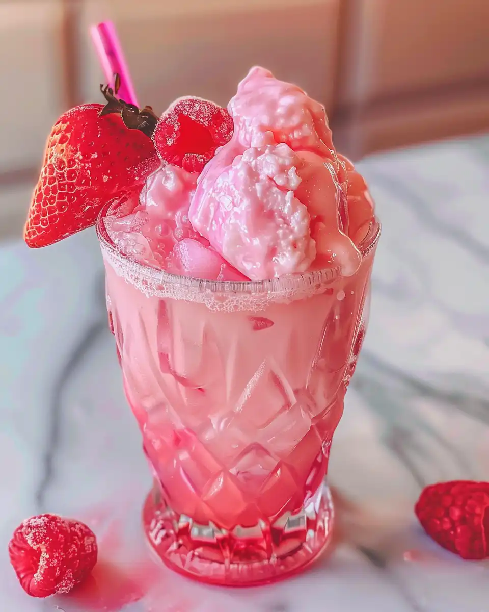 Ingredients for Cottontail Sherbet Mocktails including fresh raspberries and mint leaves