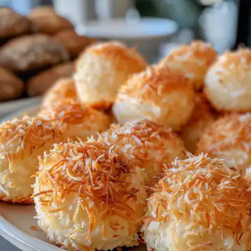 Portuguese Coconut Cakes (Bolos de Coco) taken with iphone 15 pro max --iw 2 --ar 4:5 --v 6.0 --raw