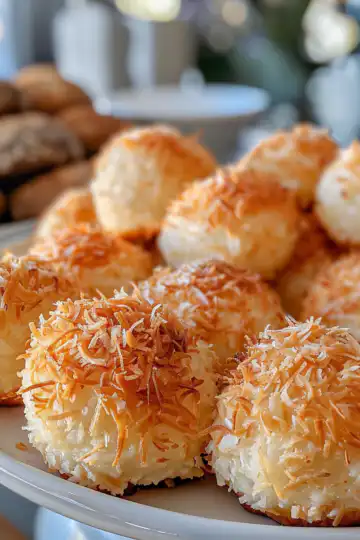 Portuguese Coconut Cakes (Bolos de Coco) taken with iphone 15 pro max --iw 2 --ar 4:5 --v 6.0 --raw