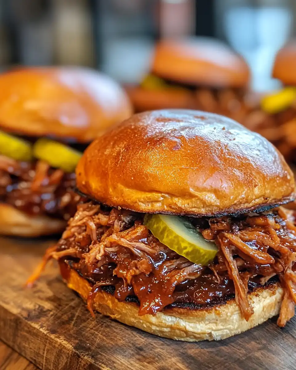 Finished pulled pork sandwiches