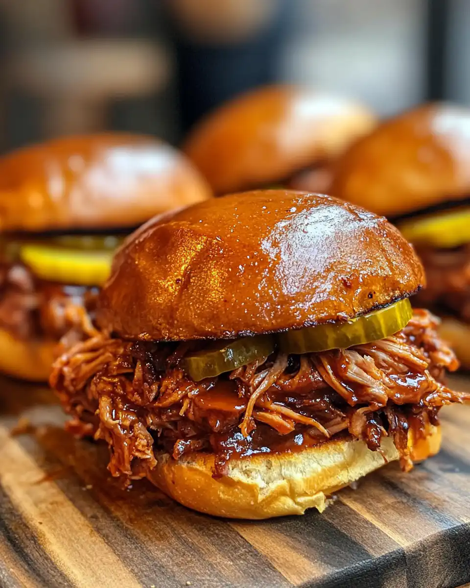 Close-up of pulled pork sandwiches
