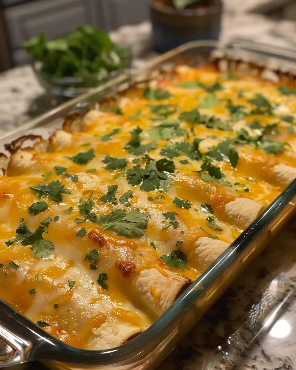 Queso chicken enchiladas cooking in pressure cooker, steam rising