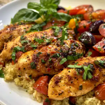 Quick Mediterranean Chicken Tenders Recipe taken with iphone 15 pro max --iw 2 --ar 4:5 --v 6.0 --raw