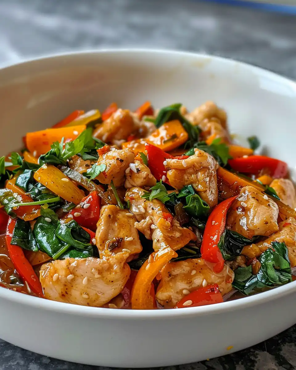 Ingredients for quick pepper chicken stir fry prepared and ready