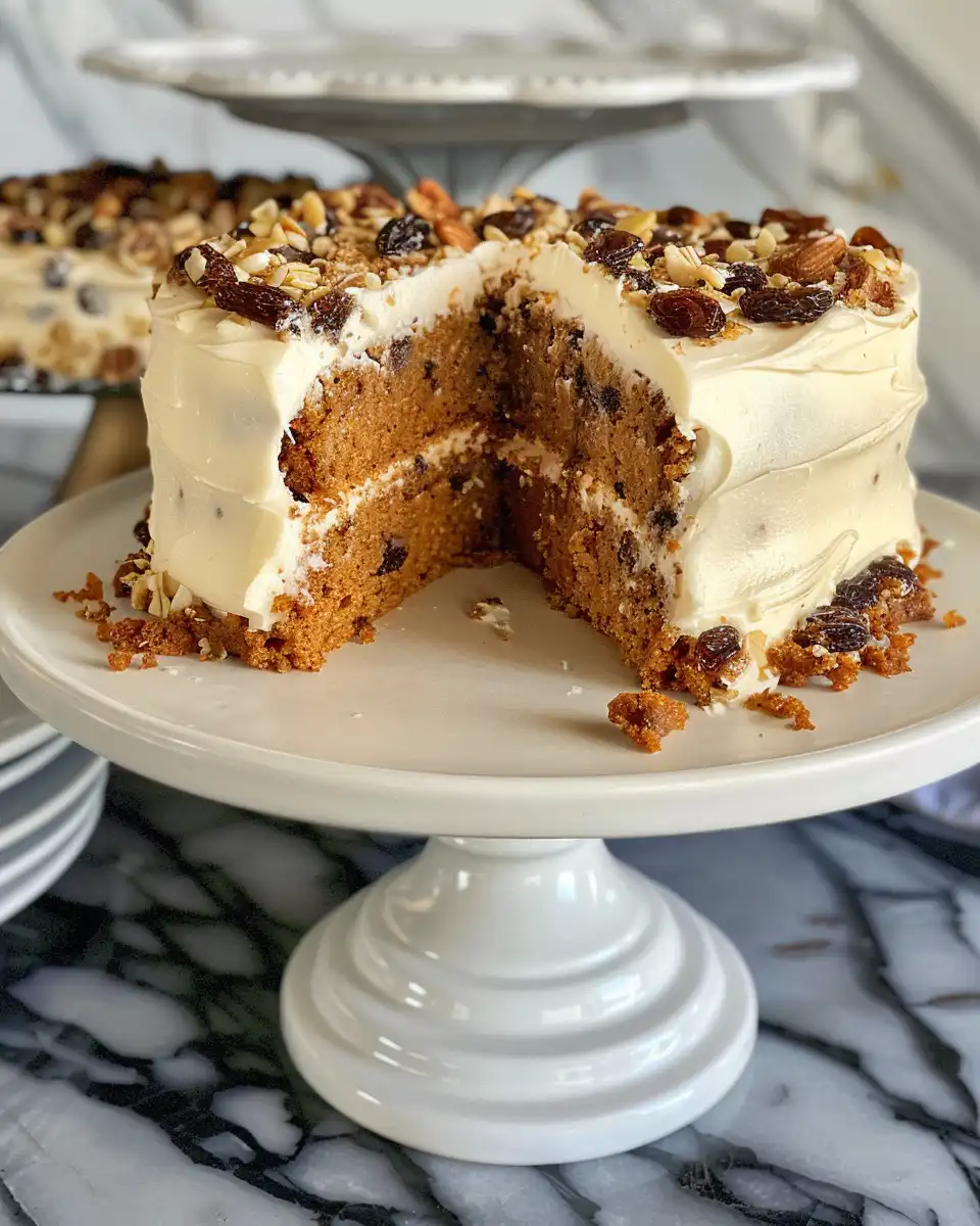 Ingredients for raisin carrot cake prepared on countertop