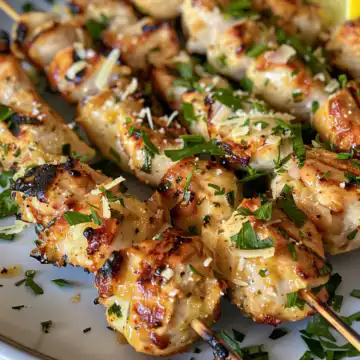 Ranch Garlic Parmesan Chicken Skewers taken with iphone 15 pro max --iw 2 --ar 4:5 --v 6.0 --raw