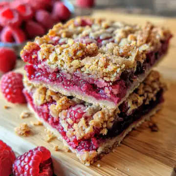 Raspberry Crumble Bars taken with iphone 15 pro max --iw 2 --ar 4:5 --v 6.0 --raw