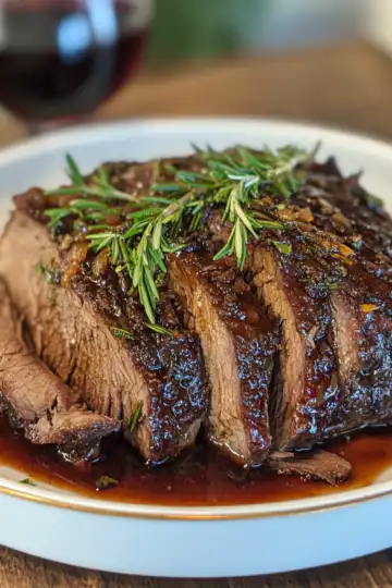 Red wine pot roast taken with iphone 15 pro max --iw 2 --ar 4:5 --v 6.1 --raw
