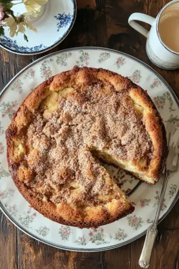 Rhubarb Coffee Cake taken with iphone 15 pro max --iw 2 --ar 4:5 --v 6.1 --raw