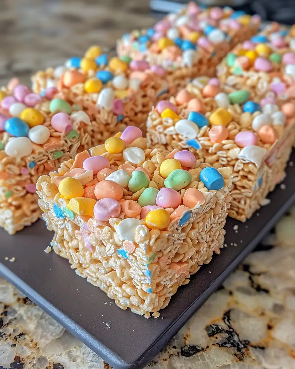 Ingredients laid out for rice krispies treats including marshmallows and candy