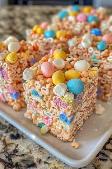 Rice Krispies Treats for Easter! taken with iphone 15 pro max --iw 2 --ar 4:5 --v 6.0 --raw