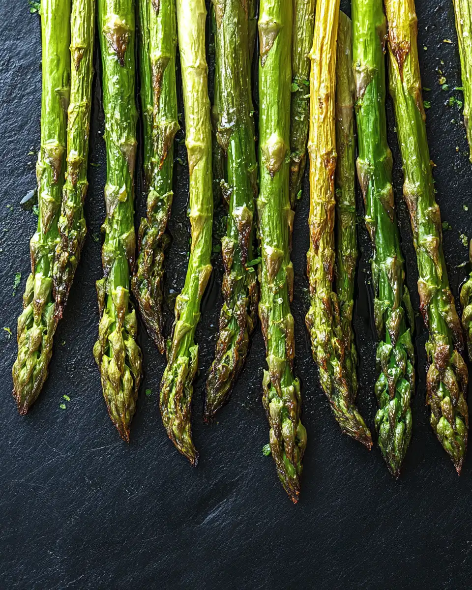Freshly cooked asparagus in a pressure cooker