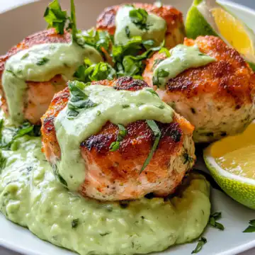 Salmon Balls with Creamy Avocado Sauce taken with iphone 15 pro max --ar 4:5 --v 6.1 --raw
