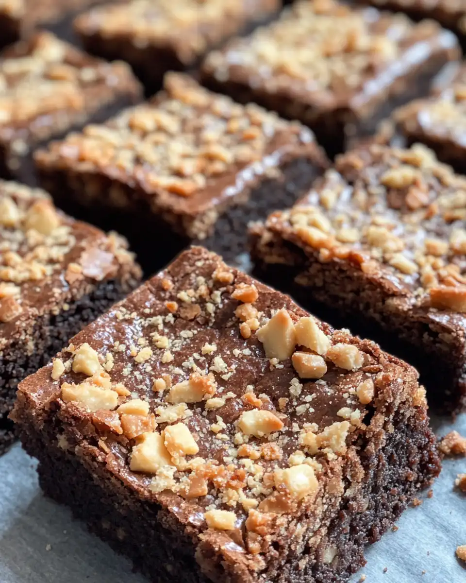 Sliced Samoa brownies served ready to enjoy