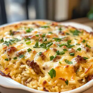Sausage rice casserole taken with iphone 15 pro max --iw 2 --ar 4:5 --v 6.1 --raw