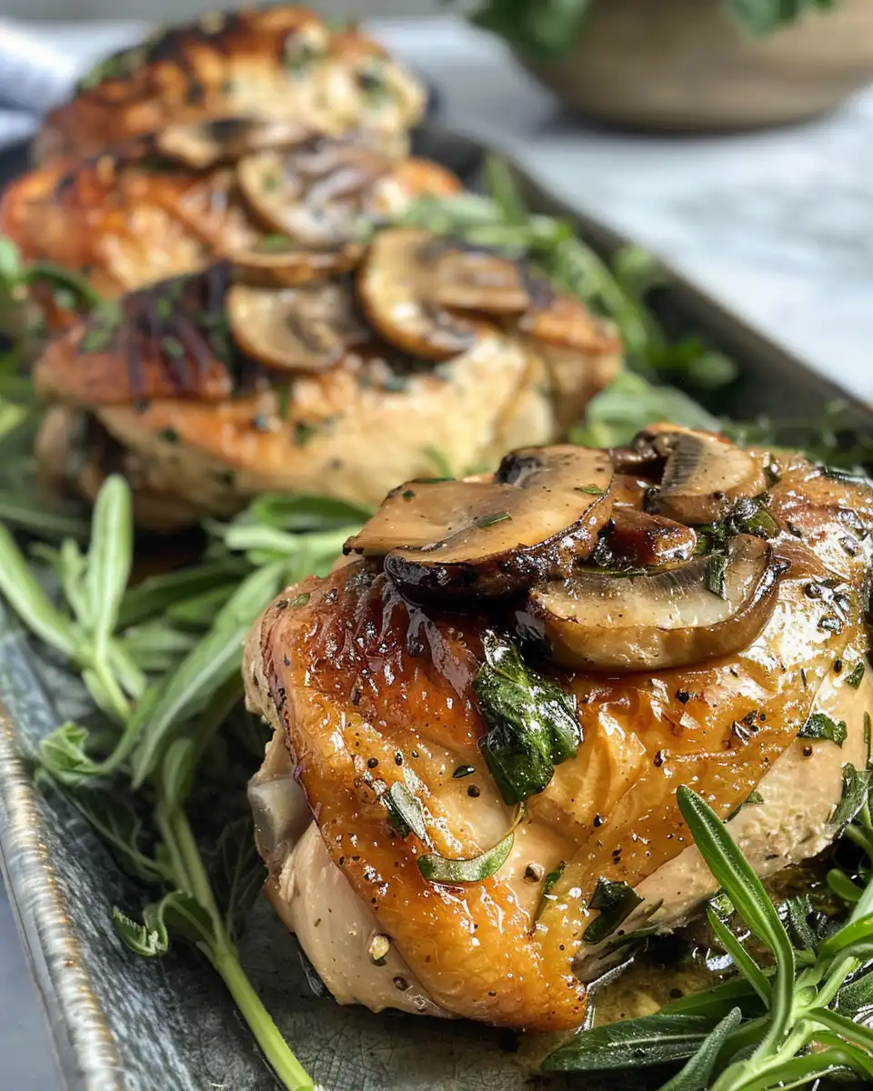 Ingredients and stuffing preparation for mushroom stuffed chicken