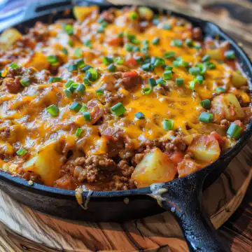 Sloppy Joe Potato Skillet taken with iphone 15 pro max --iw 2 --ar 4:5 --v 6.0 --raw