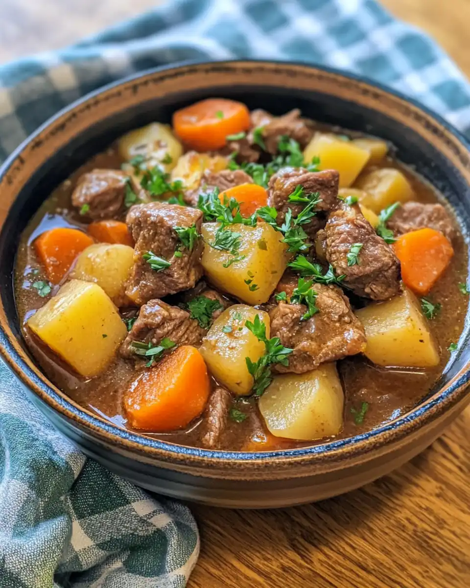 Ingredients being added to slow cooker