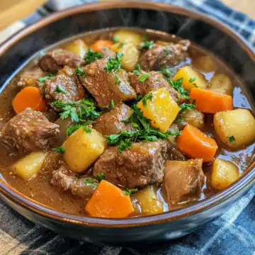 Slow cooker beef stew taken with iphone 15 pro max --iw 2 --ar 4:5 --v 6.1 --raw