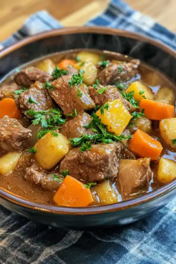 Slow cooker beef stew taken with iphone 15 pro max --iw 2 --ar 4:5 --v 6.1 --raw