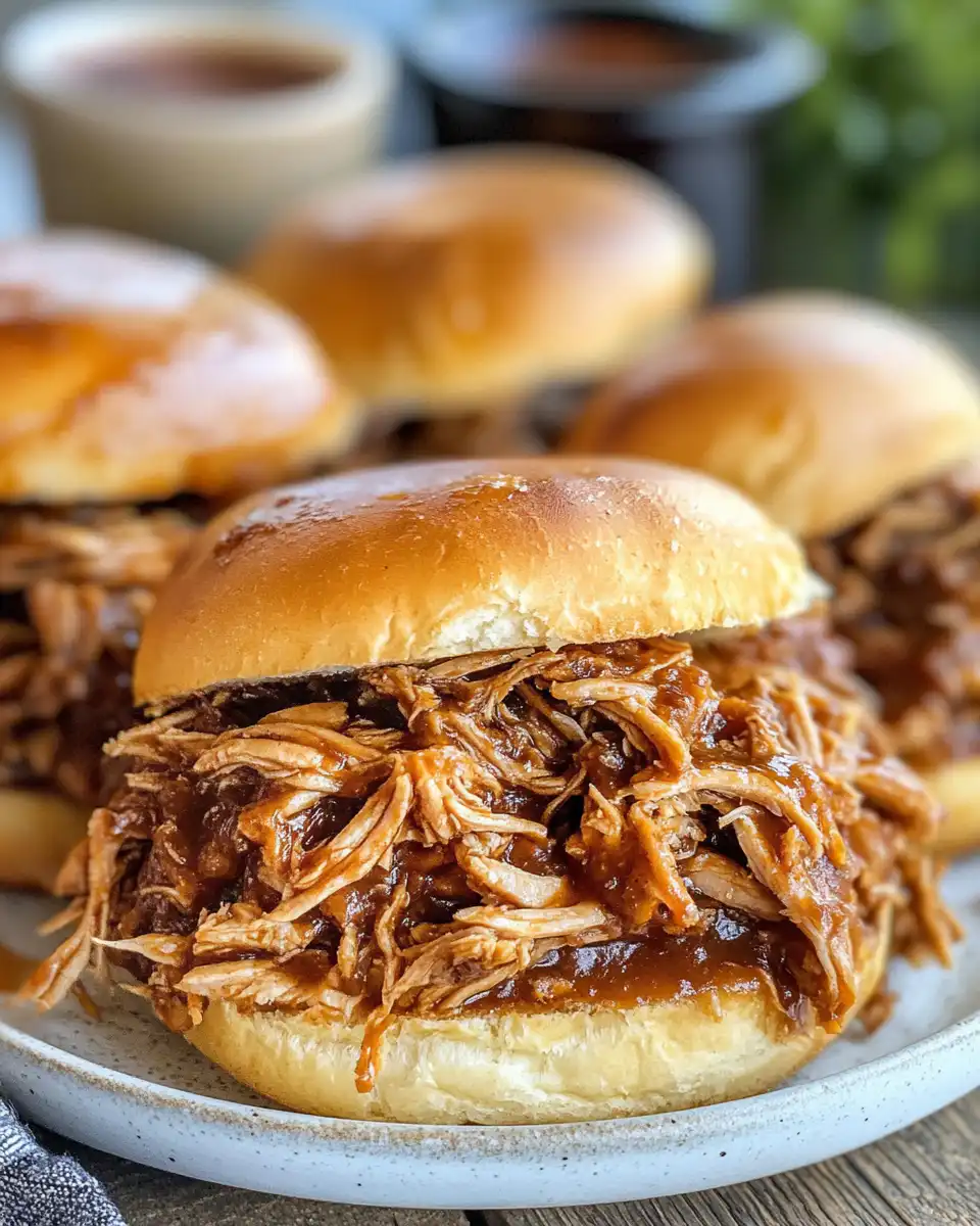 Finished pulled chicken ready to serve